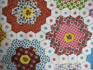 フィードサック  パッチワーク ヘキサゴン柄 (1/16サイズ)