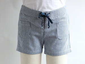 ヒッコリーストライプ ショーツ《ホワイトxネイビー》