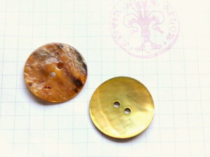貝ボタン 22mm 《イエロー》
