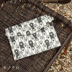 《ネコポス送料無料》 御朱印帳袋/猫の手(カラー/モノクロ)御朱印帳ポーチ ケース 入れ物