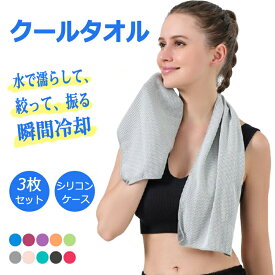 【3枚セット】クールタオル 冷感タオル ひんやり タオル 夏用 首に巻ける 熱中症対策 速乾 吸水 軽量 首掛け アウトドア 運動用 軽量 コンパクト 冷却グッズ メンズ レディース 夏用タオル