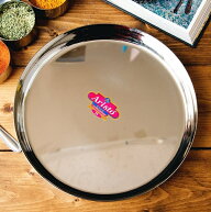 カレー大皿 27.5cm 重ね収納ができるタイプ / ラウンドターリー 丸皿 ターリープレート ステンレス 食器 …
