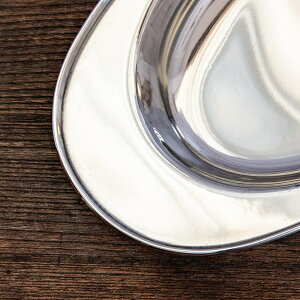 インドのステンレス製 オーバルプレート 約22cm×13.5cm / カレー 皿 ランチプレート 分割 カレー皿 ターリー thali 小皿 チャイ チャイカップ アジアン食品 エスニック食材