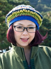 ウールン カラフルベレーハット / ネパール 帽子 TIRAKITA(ティラキタ) フェルトのニット帽子 耳あて エスニック衣料 アジアンファッション エスニックファッション
