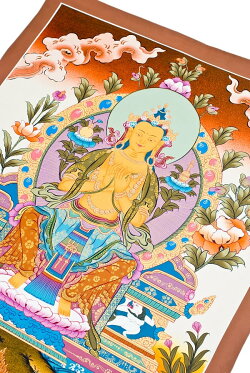 楽天市場 送料無料 一点物 タンカ 弥勒菩薩 51ｘ67 仏画 マンダラ チベット 曼荼羅 曼陀羅 インド 本 印刷物 ステッカー ポストカード ポスター インド雑貨 アジア雑貨 Tirakita