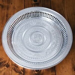 タイのお供え入れ 飾り皿 ゴールドとシルバー〔約31.5cm〕 / 果物 食器 ブッダ カトラリー お皿 インド バリ プレート アジアン食品 エスニック食材 食材【レビューで500円クーポン プレゼント
