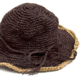 ヘンプのシンプルハット ブラウン / ネパール 帽子 TIRAKITA(ティラキタ) コットン帽子 ヘンプハット エスニック衣料 アジアンファッション エスニックファッション