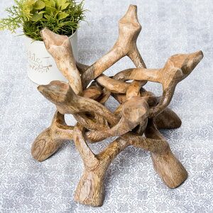 【送料無料】 一本の木を彫って作ったマンゴーウッドボウルスタンド5本足タイプ【直径17cm】 / シンギングボール シンギングボウル マット 台座 全部 仏教 楽器 瞑想 民族楽器 インド楽器 エ