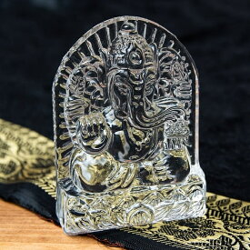 インドの神様 ガラス製ペーパーウェイト〔8.7cm×6.3cm〕 台座ガネーシャ / 文鎮 神様像 ヒンドゥー教 インド神様 インドの神様像 置物 エスニック アジア 雑貨