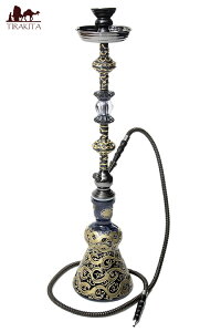 【送料無料】 シーシャ(水タバコ) 黒 【約82cm】 / 水パイプ 水煙管 フッカー ナルギレ エスニック インド アジア 雑貨