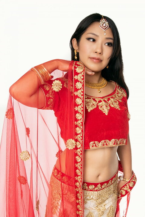 楽天市場】【送料無料】 【1点物】インドのレヘンガドレスセット  