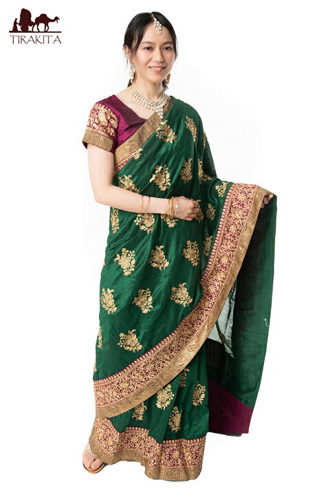 楽天市場】【送料無料】 更紗柄刺繍の婚礼用ゴージャス サリー【チョリ  