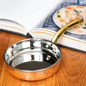 【送料無料】 銅装飾のロイヤルソースパン(約13cm×3.5cm) / 食器 鍋 小鍋 片手鍋 テーブルウェア フライパン 調理器具 インド アジアン食品 エスニック食材 食材【レビューで500円クーポン