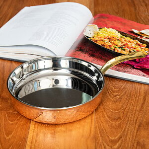 【送料無料】 銅装飾のロイヤルフライパン(約19cm×4.3cm) / 食器 鍋 小鍋 片手鍋 ソースパン テーブルウェア 調理器具 インド アジアン食品 エスニック食材 食材【レビューで1000円クーポン