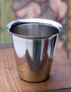 南インドのコーヒーカップ 約150ml 直径7.6cm×高さ7.7cm / コップ ステンレス 食器 グラス コースター チャイ ラッシー マグカップ アジアン食品 エスニック食材