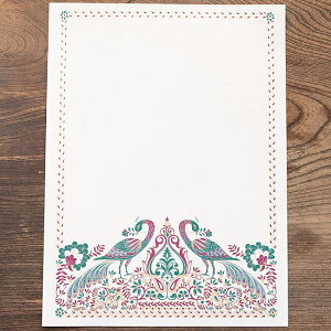 インドのレターセットKARTHIK / Chimanlals チマンラール 便箋 孔雀 チマンラールのレターセット 封筒 メッセージカード エスニック アジア 雑貨