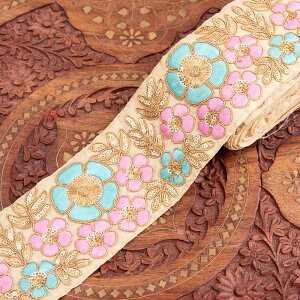 yz 9m [ yɑ8cmz `Ae[v  Xі͗l̃S[^hJ }[S[h / Gota embroidery WX^ | ԕ GXjbN { `e[v C