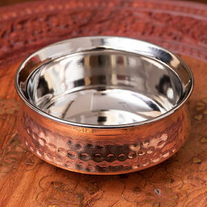 美しい槌目銅装飾仕上げ カダイ(直径:約11cm) / インド 鍋 食器 調理器具 アジアン食品 エスニック食材 食材【レビューで500円クーポン プレゼント】