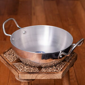 インド鍋 アルミニウム 調理用カダイ【直径:約23cm】 / テンパリング カラヒ タルカ 調理器具 食器 アジアン食品 エスニック食材 食材【レビューで500円クーポン プレゼント】