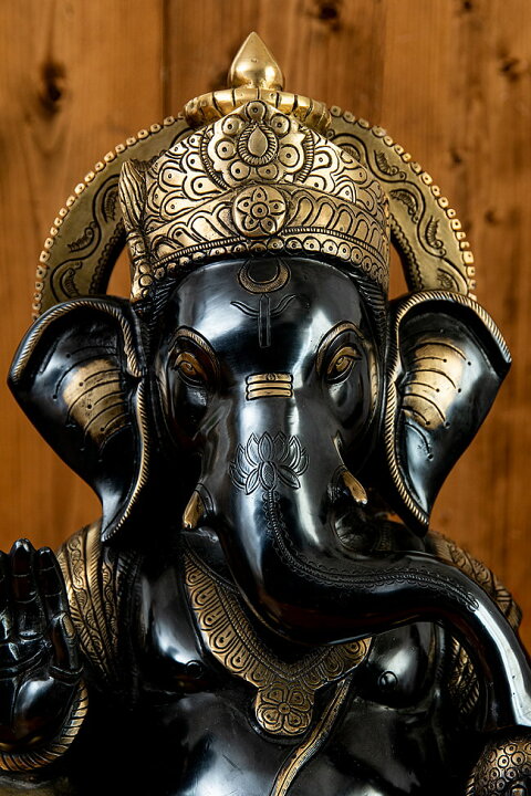 楽天市場 送料無料 真鍮黒塗仕上げ ガネーシャ神像 ブラス製 52cm ガネーシャ像 ヒンドゥー 神様像 インド 置物 エスニック アジア 雑貨 レビューで1000円クーポン プレゼント インド雑貨 アジア雑貨 Tirakita