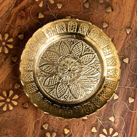 真鍮製の礼拝小皿 Kinari Plate 直径：9.5cm程度 / puja プージャ 風水 vaastu 宗教用品 生活用品 アジア チベタン マニ エスニック インド 雑貨