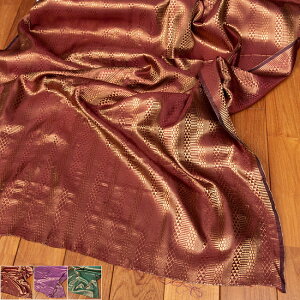 〔各色あり〕〔1m切り売り〕インドの伝統模様布 光沢感のあるブロケード生地 金糸〔約114cm〕 / キラキラ布 豪華な布 計り売り布 アジア ファブリック エスニック