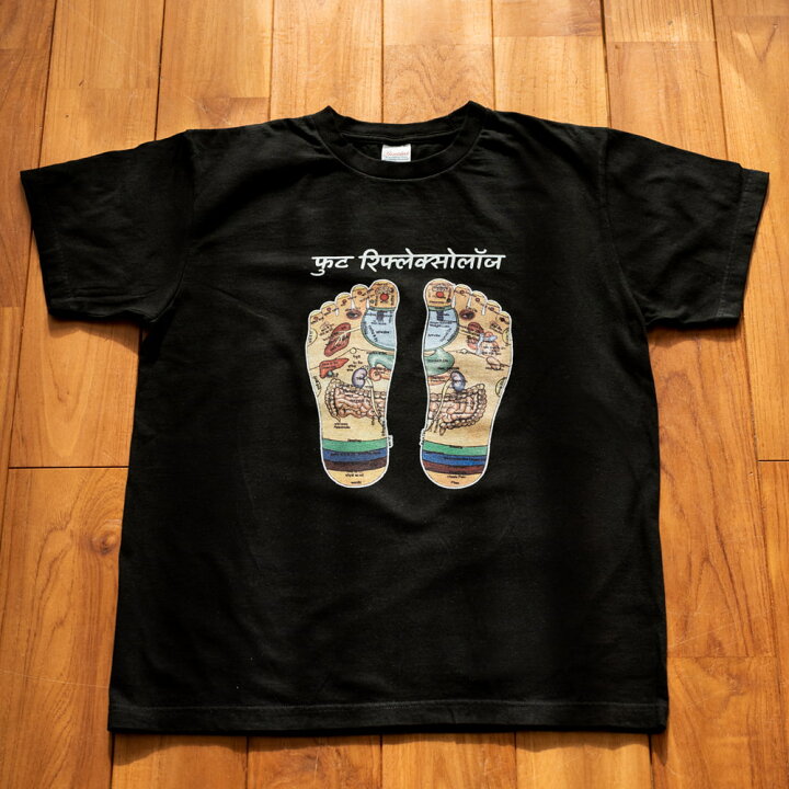 楽天市場】インドの足つぼTシャツ 足裏マッサージの反射区がTシャツに 