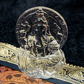 インドの神様 ガラス製ペーパーウェイト〔9cm×7cm〕 ガネーシャ / 文鎮 神様像 ヒンドゥー教 インド神様 インドの神様像 置物 エスニック アジア 雑貨