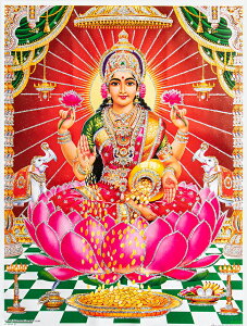 �k��40.5cm×��30.5cm�l�P���������� �C���h�̃q���h�D�[�_�l�|�X�^�[ ���N�V���~ ���ƖL���̏��_ / ���N�V���~�[ �g�˓V Lakshmi Laxmi �f�B�[���[���[ �f�B���� �C���h�̐_�l A�|�X�^�[ �{ ����� 