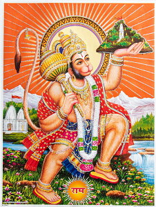 k40.5cm×30.5cmlP Ch̃qhD[_l|X^[ nk}[ ̉ql / @i [}i Hanuman Ch̐_l A|X^[ {  XebJ[ |XgJ[h