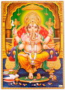 約67cm×約47cm〕インドのヒンドゥー神様ポスター ガネーシャ / 特大神様ポスター 本 印刷物 ステッカー ポストカード…