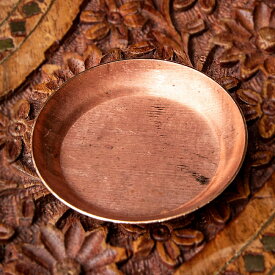 ディヤ Diya ネパールの銅製 オイルランプ/小皿 直径5.5cm 礼拝用品 小物入れ インド お香立て インセンス アジア エスニック