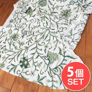 【送料無料】 〔1m単位切り売り〕カシミールの職人手作り アーリ刺繍生地 ウール刺繍糸による贅沢な刺繍〔約127cm〕 / 商用利用可 カシミール刺繍 クルーエル刺繍 おしゃれ テーブルクロス