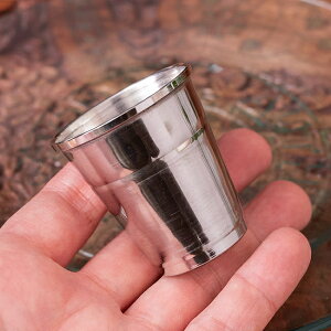 小さなステンレスのチャイカップ プージャグラス ショットグラスサイズ〔約5cm 約45ml〕 / コースター ラッシー マグカップ コーヒー インド アジアン食品 エスニック食材