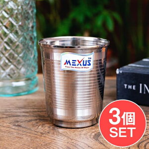 【3個セット】ステンレスのチャイカップ 直径約7cm×高さ約8.1cm 約200ml / コップ 紅茶 お茶 CTC グラス コースター ラッシー マグカップ コーヒー インド アジアン食品 エスニック食材