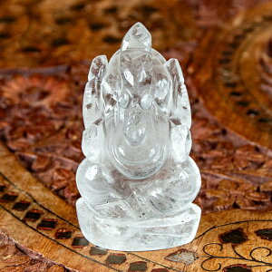【送料無料】 【一点物 天然石】手彫りのクリスタル ガネーシャ 水晶 約71g / パワーストーン 開運 ガネーシャの像 ガネーシャ像 インド 神様 エスニック アジア 雑貨【レビューで1000円クー