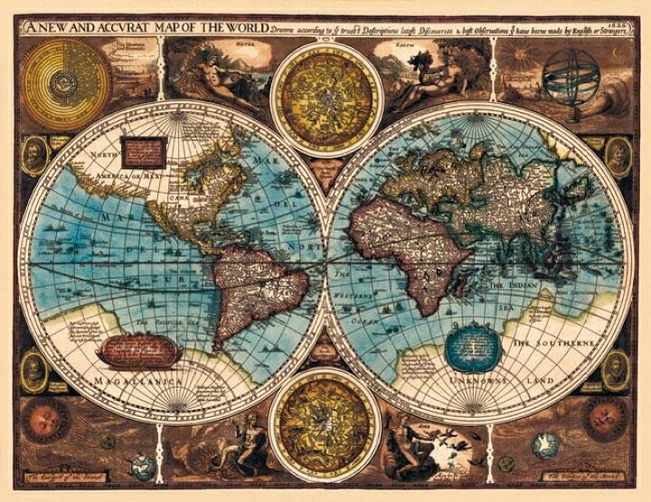 楽天市場 17世紀 アンティーク地図ポスター A New And Accvrat Map Of The World 両半球世界地図 古地図 インド 東南アジア 本 印刷物 ステッカー ポストカード インド雑貨 アジア雑貨 Tirakita
