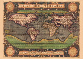 【16世紀】アンティーク地図ポスター TYPVS ORBIS TERRARVM 【世界地図】 / 古地図 インド 東南アジア 本 印刷物 ステッカー ポストカード