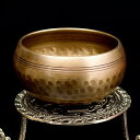 日替わりセール品 【送料無料】 槌目付きティッカシンギングボウル 約11cm〔スティック付属〕 / シンギングボール ネ…