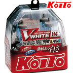 12V車用H4バルブ2個セットKOITO ハイパワーハロゲンVホワイト100/90W 3700K ハロゲンランプ ヘッドライト【RCP】