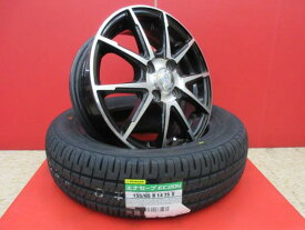 Weds STARNGER 14x4.5J+45 4H-100 中古4本＆DL ENASAVE EC204 155/65R14 新品4本セット ムーヴ タント ウェイク ミライース ワゴンR アルト スペーシア N-BOX N-WGN N-ONE デイズ モコ フレアワゴン AZ-ワゴン ステラ シフォン ルクラ ekカスタム ekスペース 等 鴻巣