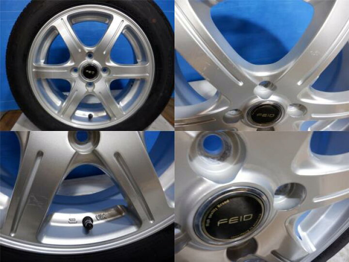 楽天市場】4本 セット 中古 ホイール FEID 15x5.5J +52 4H100 新品 夏 