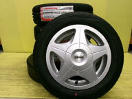 155/65R13 新品輸入タイヤ アジアンタイヤ 中古アルミ 4.5J 13インチ 12/100・110・114.3 +45 シルバー …
