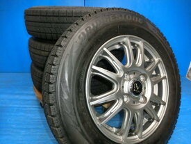 送料無料 中古 スタッドレス ブリザック VRX2 145/80R13 75Q ホイール付 AZワゴン アルミ ワゴンR キャロル スペーシア ムーヴ モコ