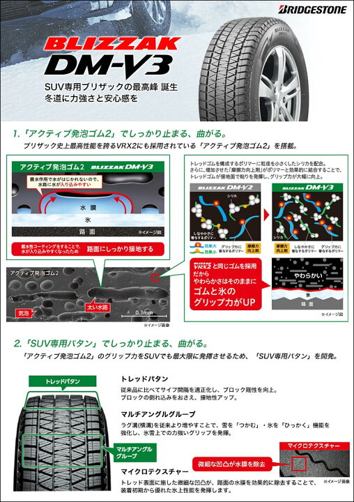楽天市場】235/55R19 105Q BRIDGESTONE BLIZZAK DM-V3 RAYS HOMURA 2 