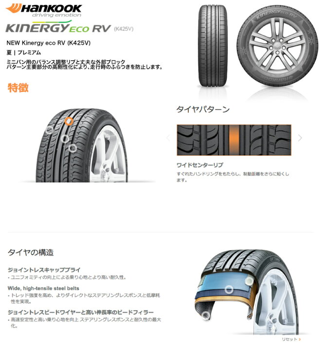 楽天市場】195/65R15 91H HANKOOK KINERGY ECO RV NITROPOWER M6 