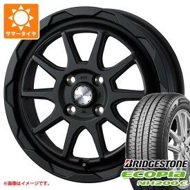【タイヤ交換対象】サマータイヤ 165/55R15 75V ブリヂストン エコピア NH200C マッドヴァンス06 軽用 あげ軽 フルマットブラック 4.5-15 タイヤホイール4本セット