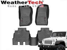 WeatherTech ウェザーテック フロアーマット JEEP JK ラングラー 2014〜2017 4ドア 右ハンドル フロント/リアセット用 色:ブラック 品番:445731-445732 【沖縄・離島発送不可】