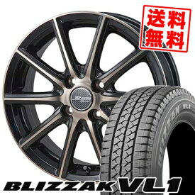 175R14 6PR ブリヂストン BLIZZAK VL-1 MONZA R VERSION Sprint スタッドレスタイヤホイール4本セット 【取付対象】