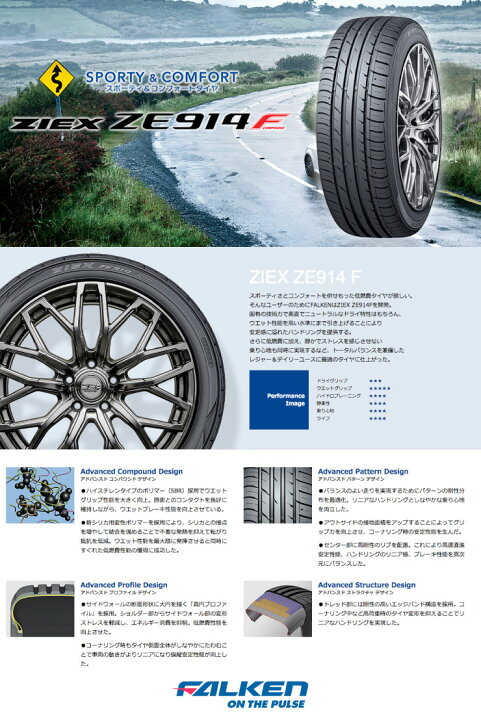 楽天市場】215/50R17 91W ファルケン ZIEX ZE914F FALKEN ジークス 
